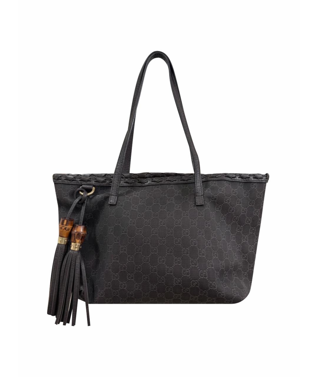 GUCCI Черная тканевая сумка тоут, фото 1