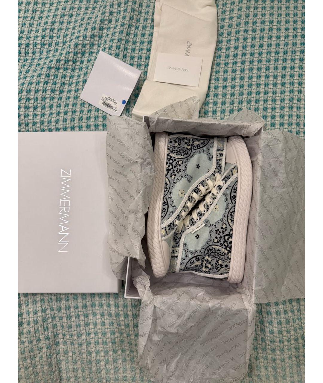 ZIMMERMANN Голубые текстильные кеды, фото 2