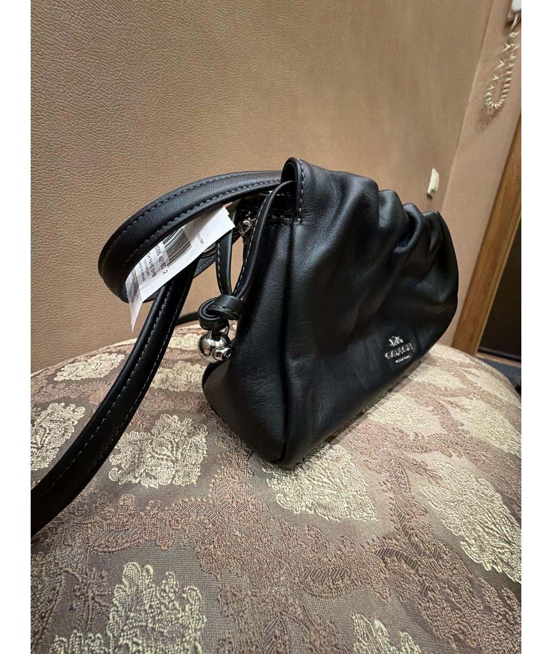 COACH Черная кожаная сумка через плечо, фото 2