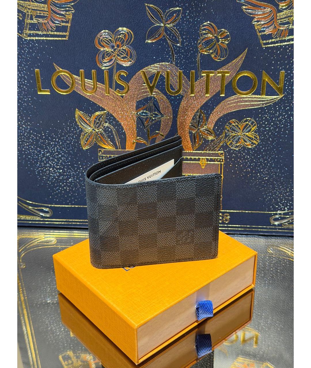 LOUIS VUITTON Антрацитовый кошелек, фото 5
