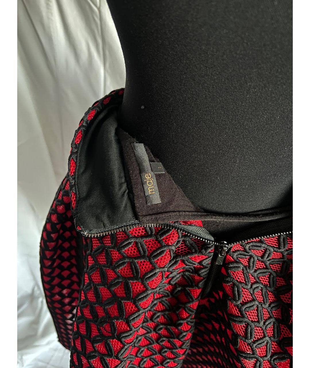 MAJE Бордовая ацетатная юбка миди, фото 3