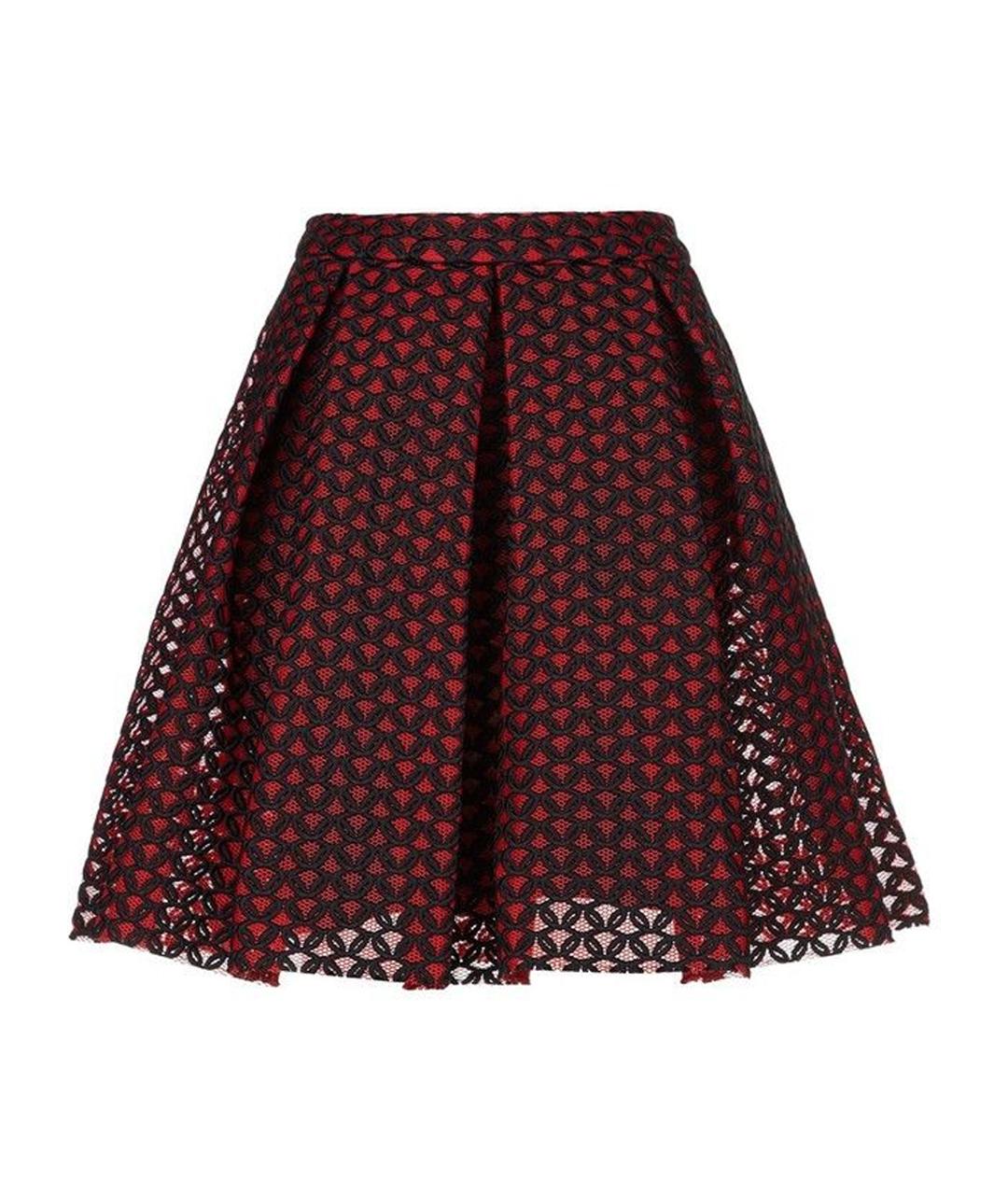 MAJE Бордовая ацетатная юбка миди, фото 1