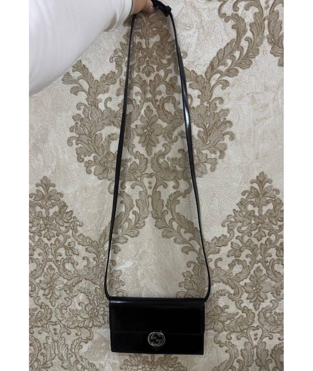 GUCCI Черная сумка через плечо из лакированной кожи, фото 2