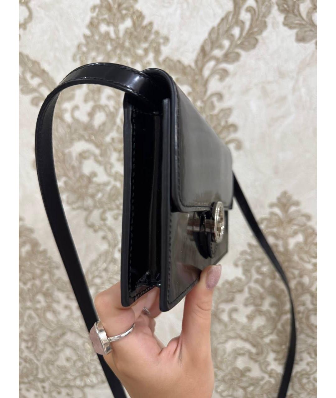 GUCCI Черная сумка через плечо из лакированной кожи, фото 3