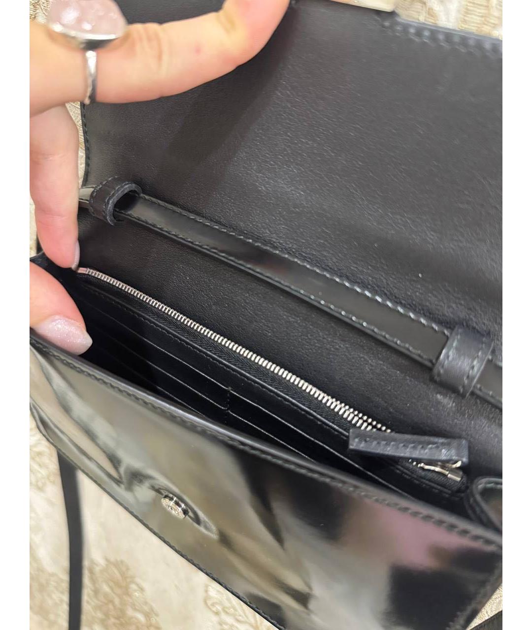 GUCCI Черная сумка через плечо из лакированной кожи, фото 5