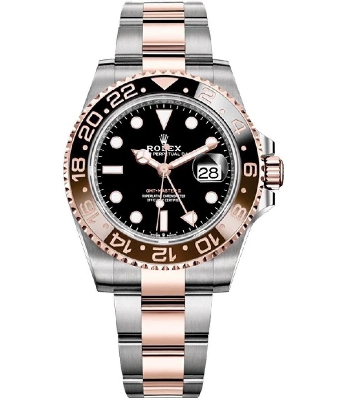ROLEX Черные часы из розового золота, фото 1