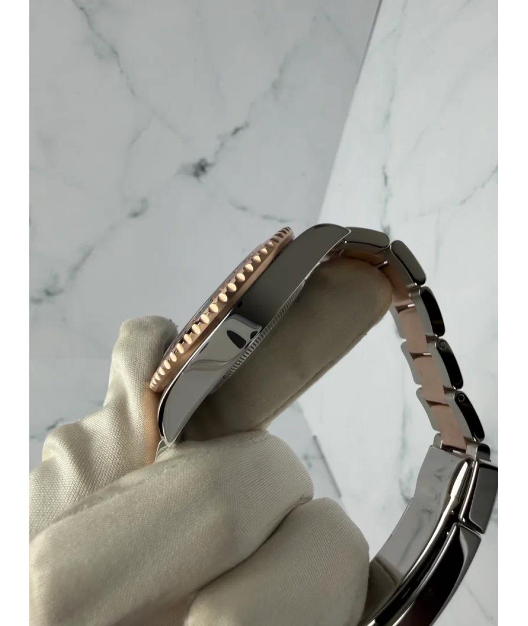 ROLEX Черные часы из розового золота, фото 4