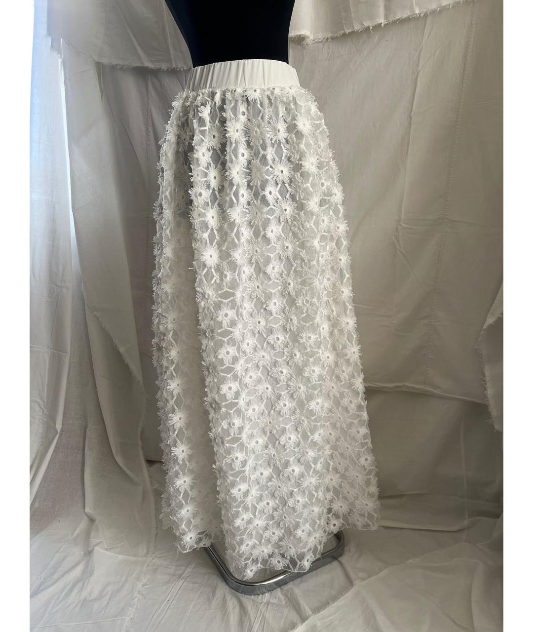 PINKO Белая полиуретановая юбка макси, фото 9