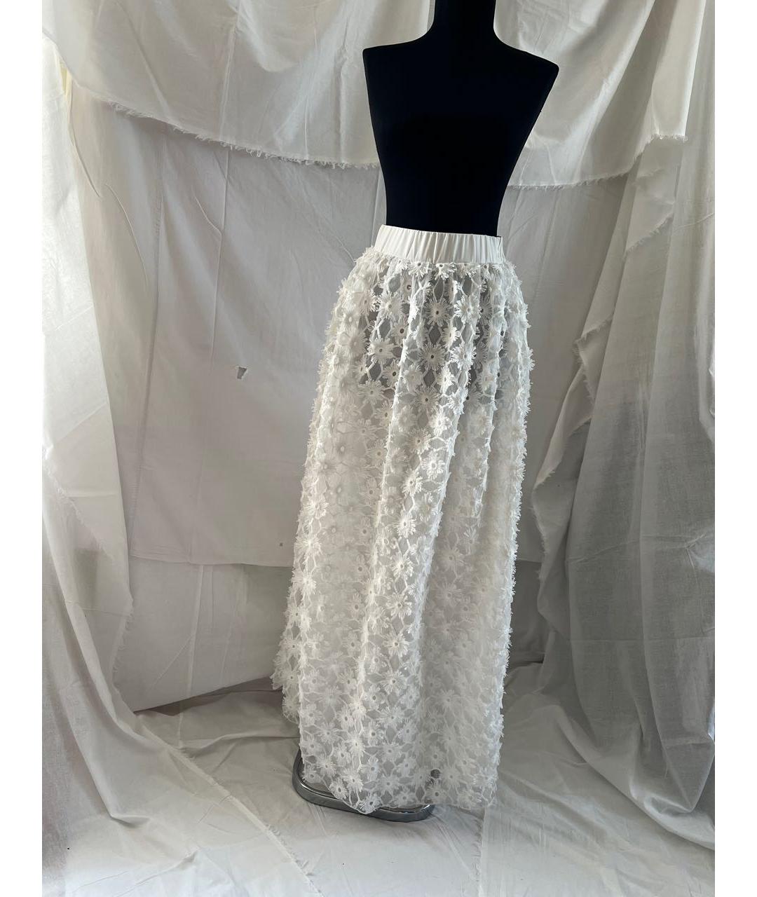 PINKO Белая полиуретановая юбка макси, фото 7