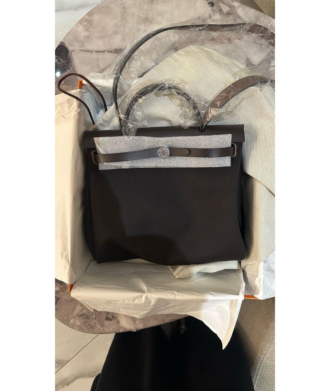 HERMES Коричневая хлопковая сумка тоут, фото 6