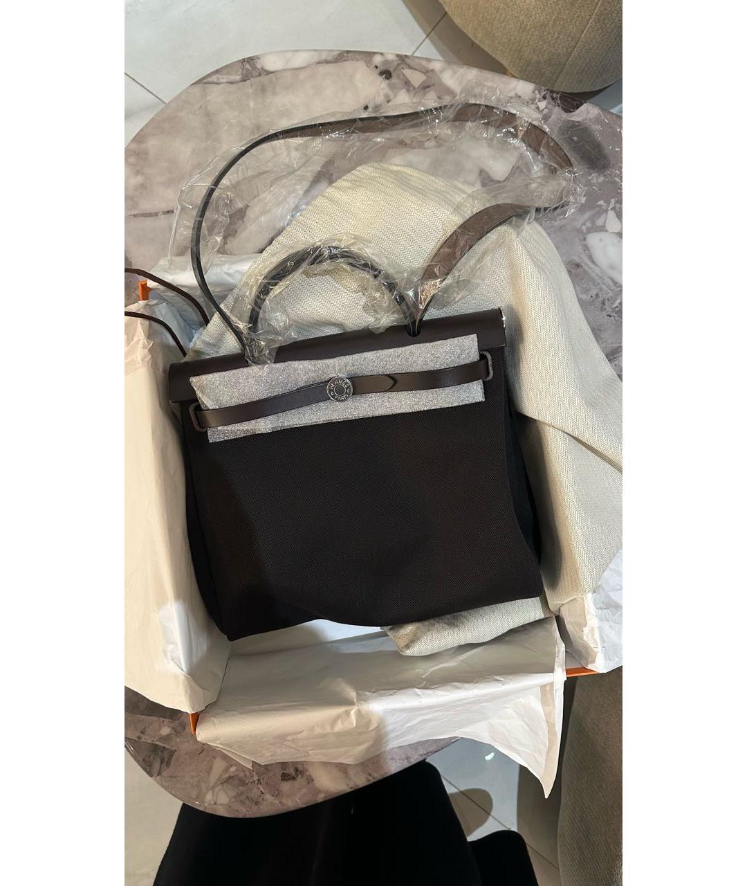 HERMES Коричневая хлопковая сумка тоут, фото 5