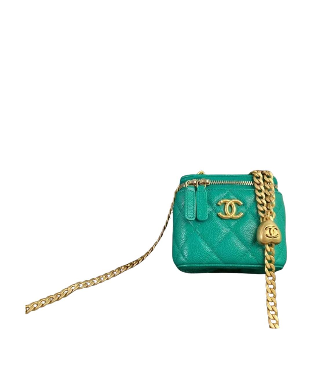 CHANEL Зеленая кожаная сумка через плечо, фото 1