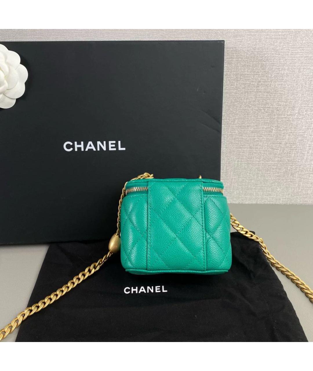 CHANEL Зеленая кожаная сумка через плечо, фото 4