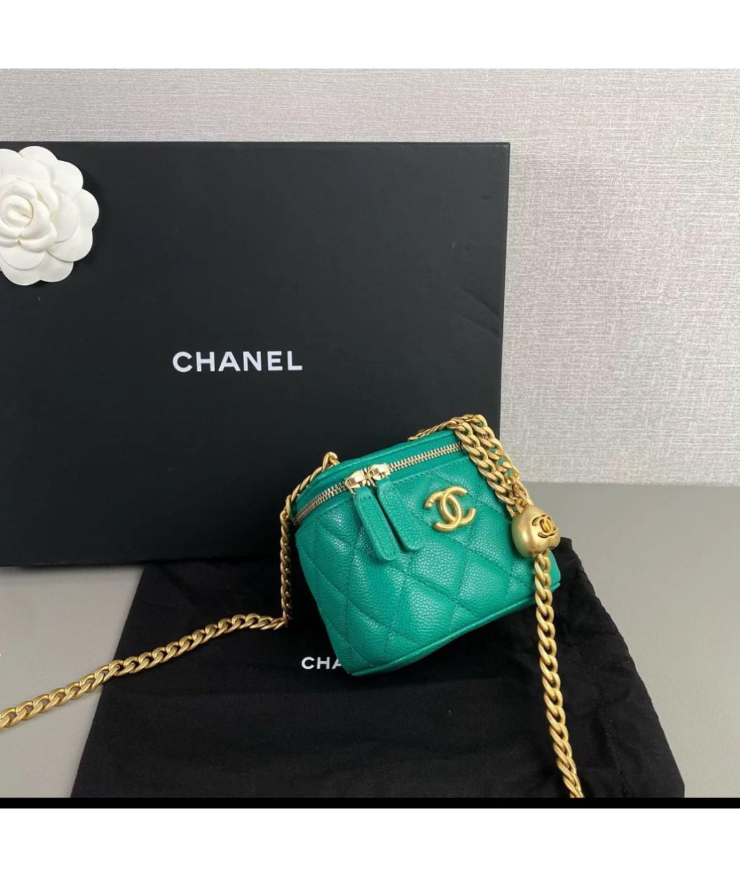 CHANEL Зеленая кожаная сумка через плечо, фото 2