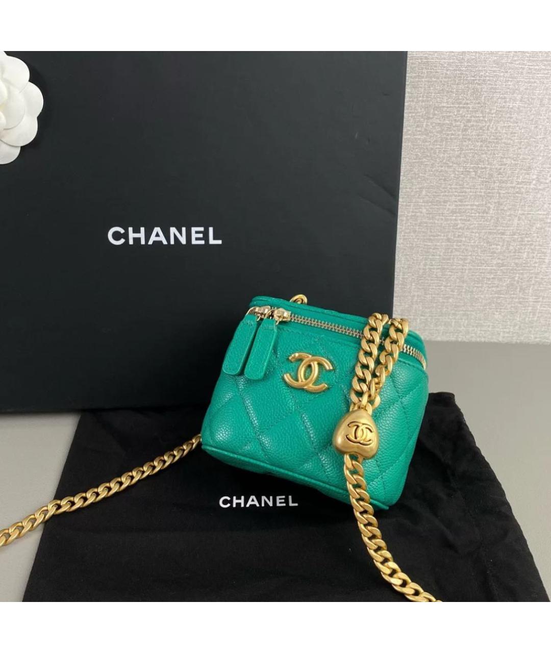 CHANEL Зеленая кожаная сумка через плечо, фото 3