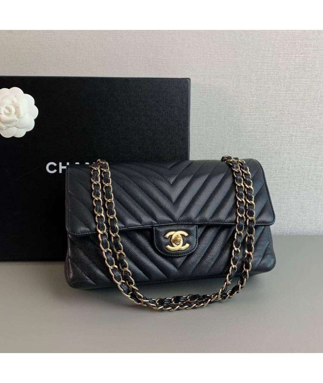 CHANEL Черная кожаная сумка через плечо, фото 2