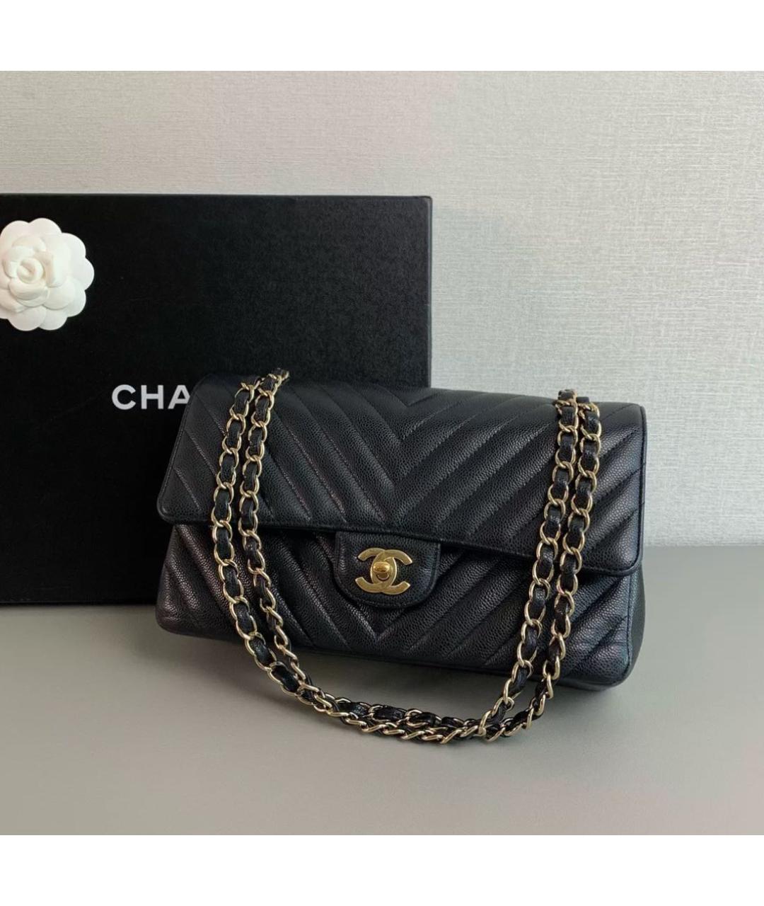 CHANEL Черная кожаная сумка через плечо, фото 3