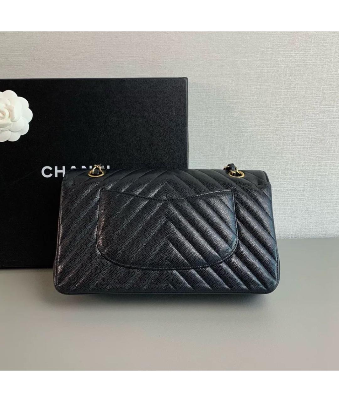 CHANEL Черная кожаная сумка через плечо, фото 4