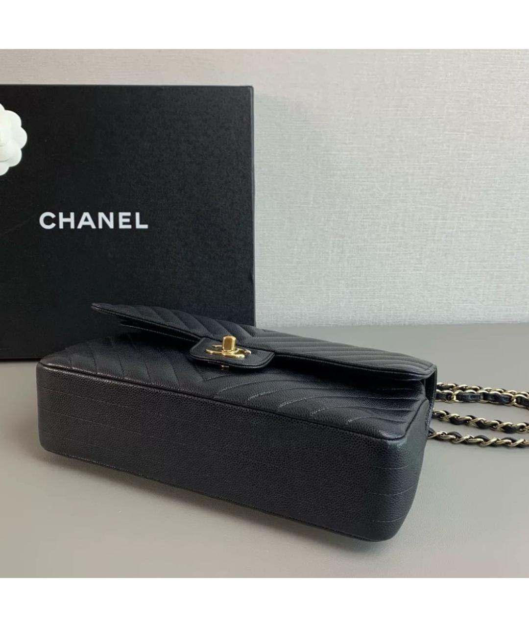 CHANEL Черная кожаная сумка через плечо, фото 5