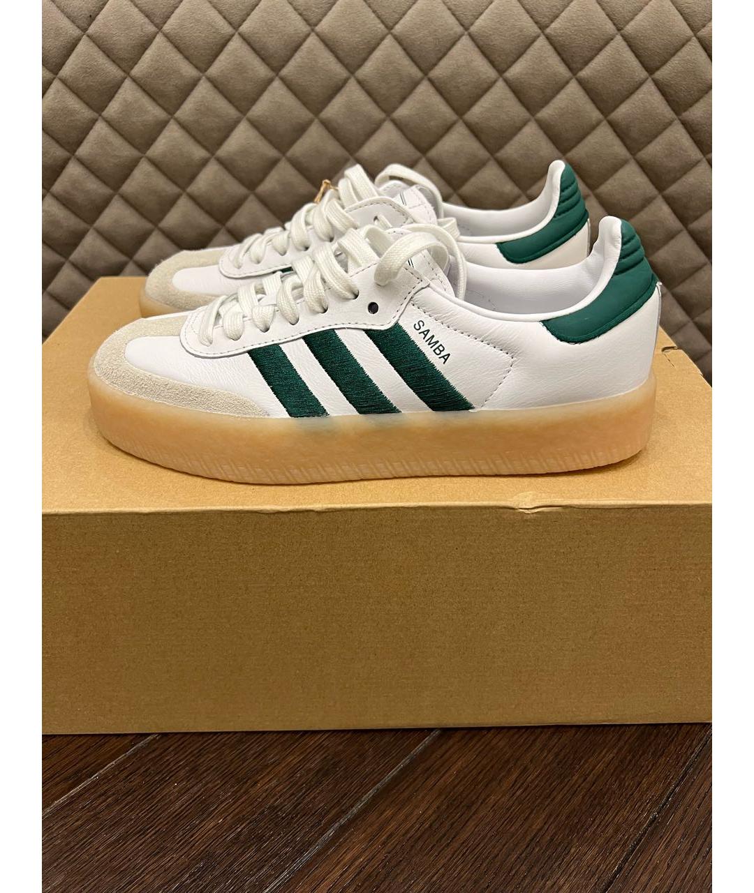 ADIDAS Белые кожаные кроссовки, фото 6