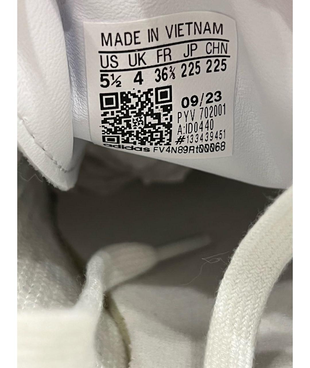 ADIDAS Белые кожаные кроссовки, фото 3