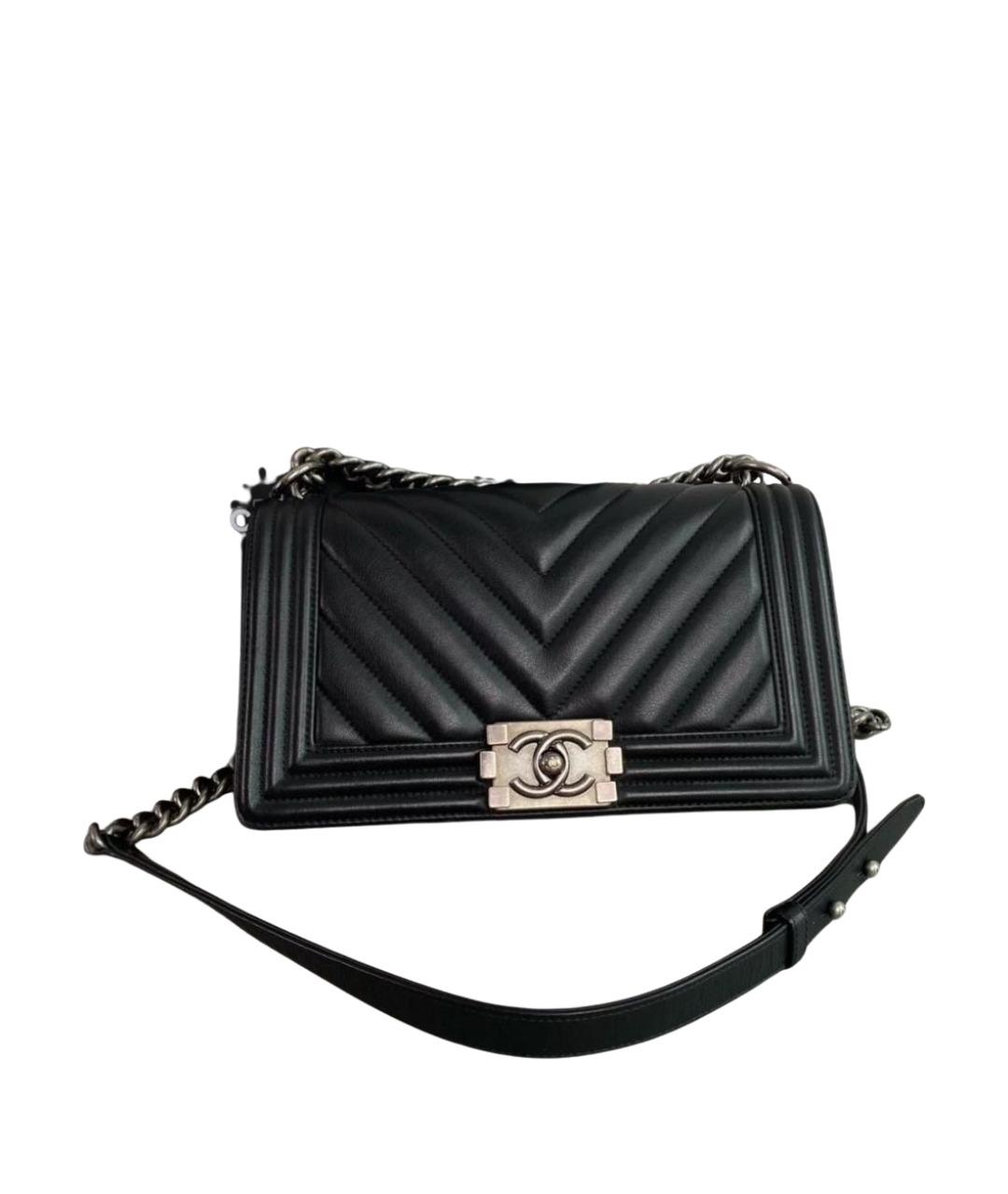 CHANEL Черная кожаная сумка через плечо, фото 1