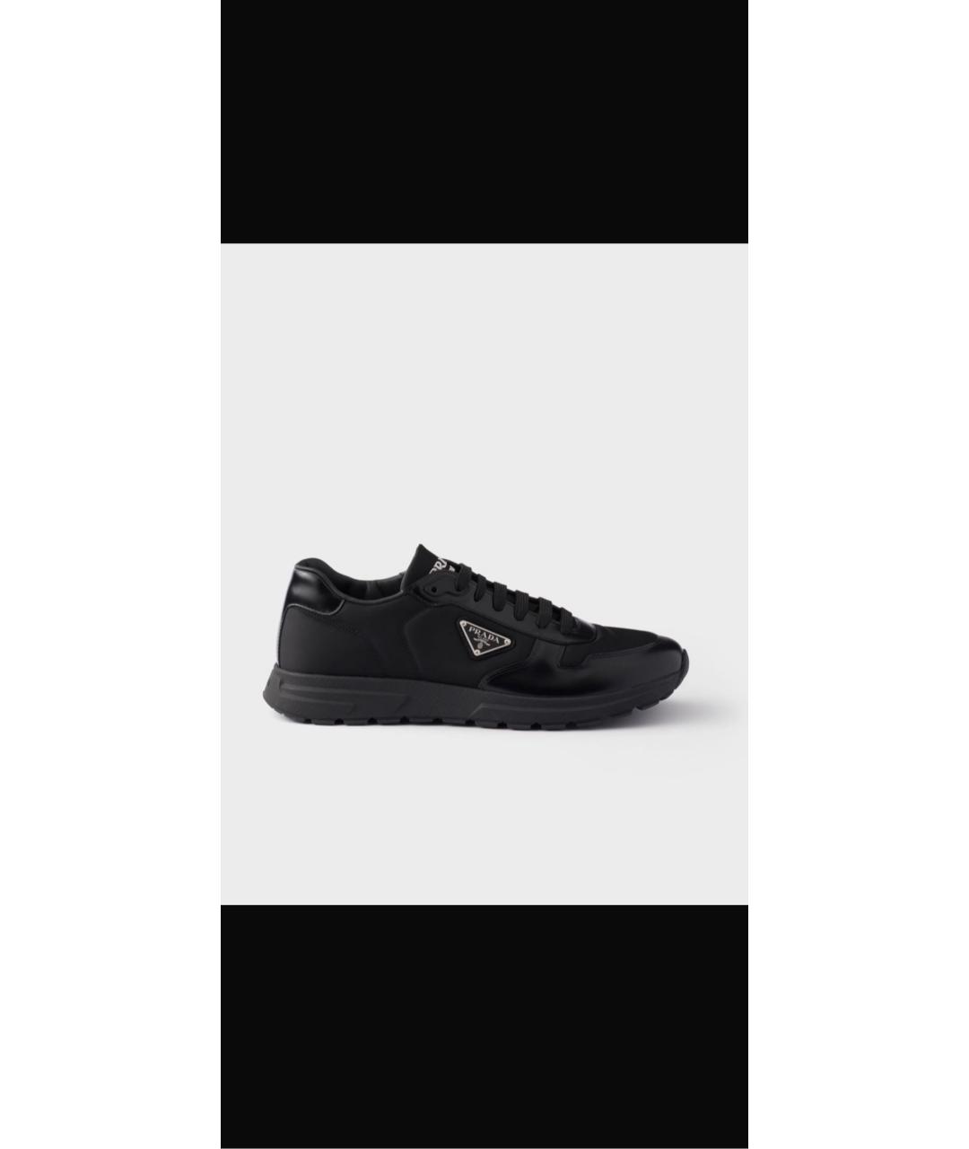 PRADA Черные кожаные низкие кроссовки / кеды, фото 6