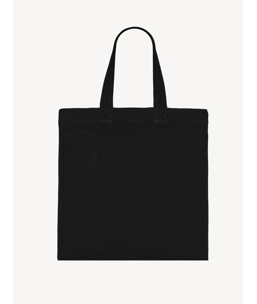 SAINT LAURENT Черная хлопковая сумка с короткими ручками, фото 2