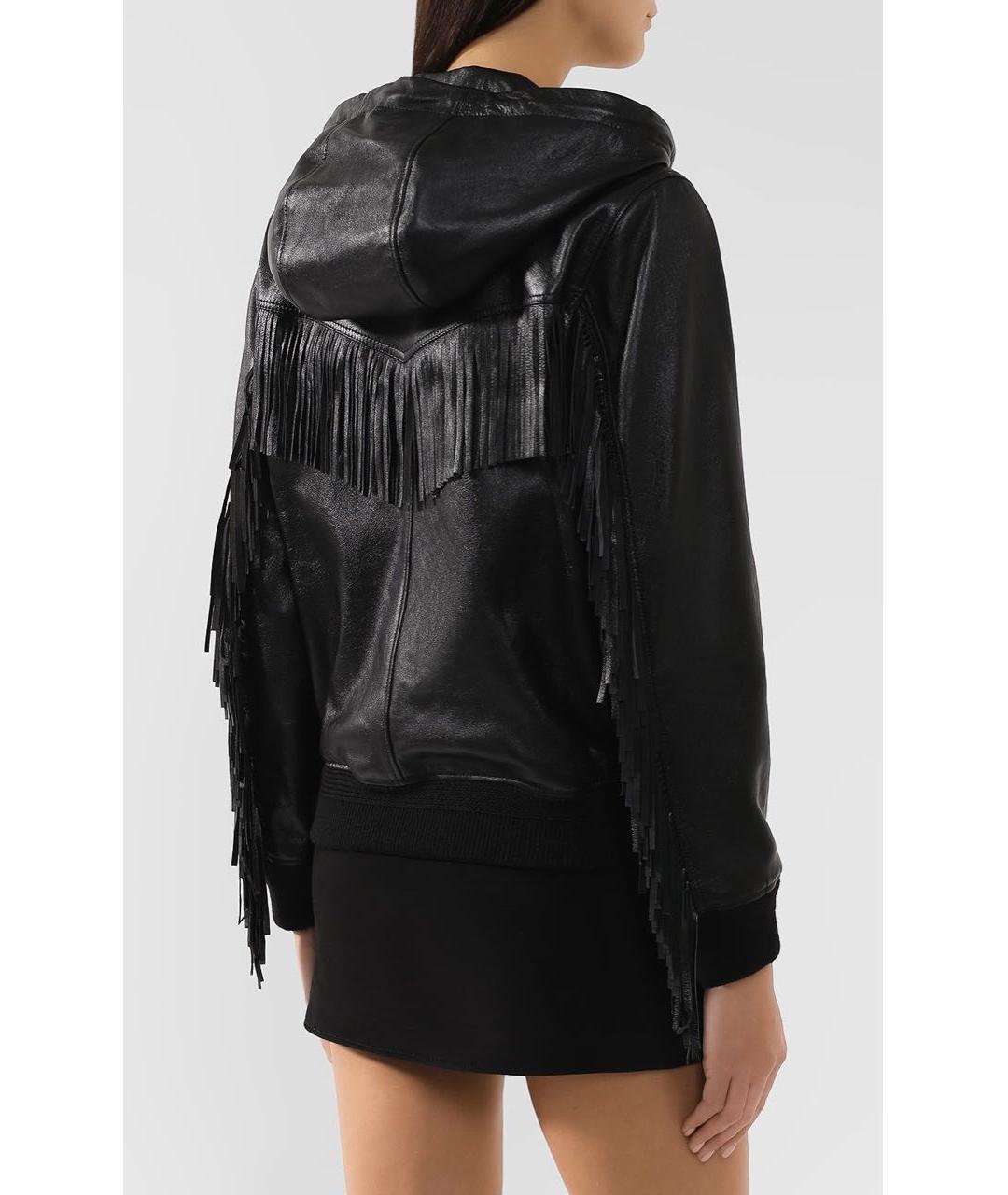 SAINT LAURENT Черная кожаная куртка, фото 2