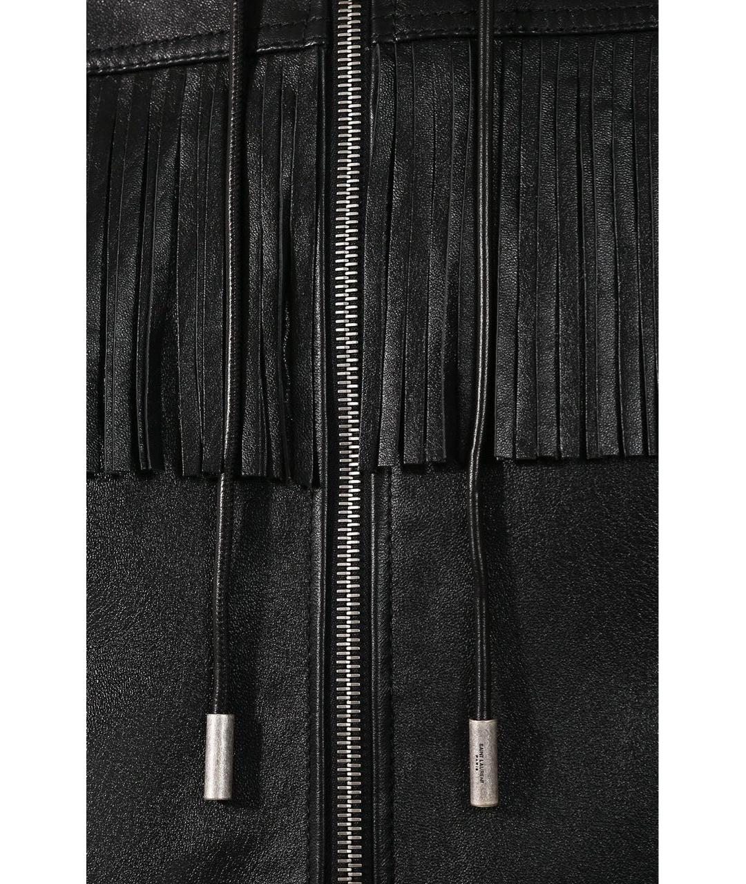 SAINT LAURENT Черная кожаная куртка, фото 4