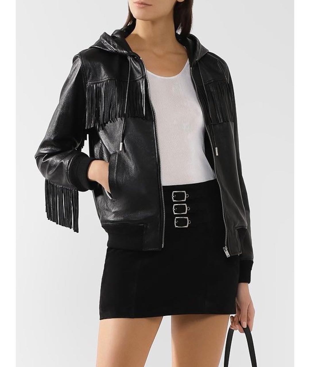 SAINT LAURENT Черная кожаная куртка, фото 3