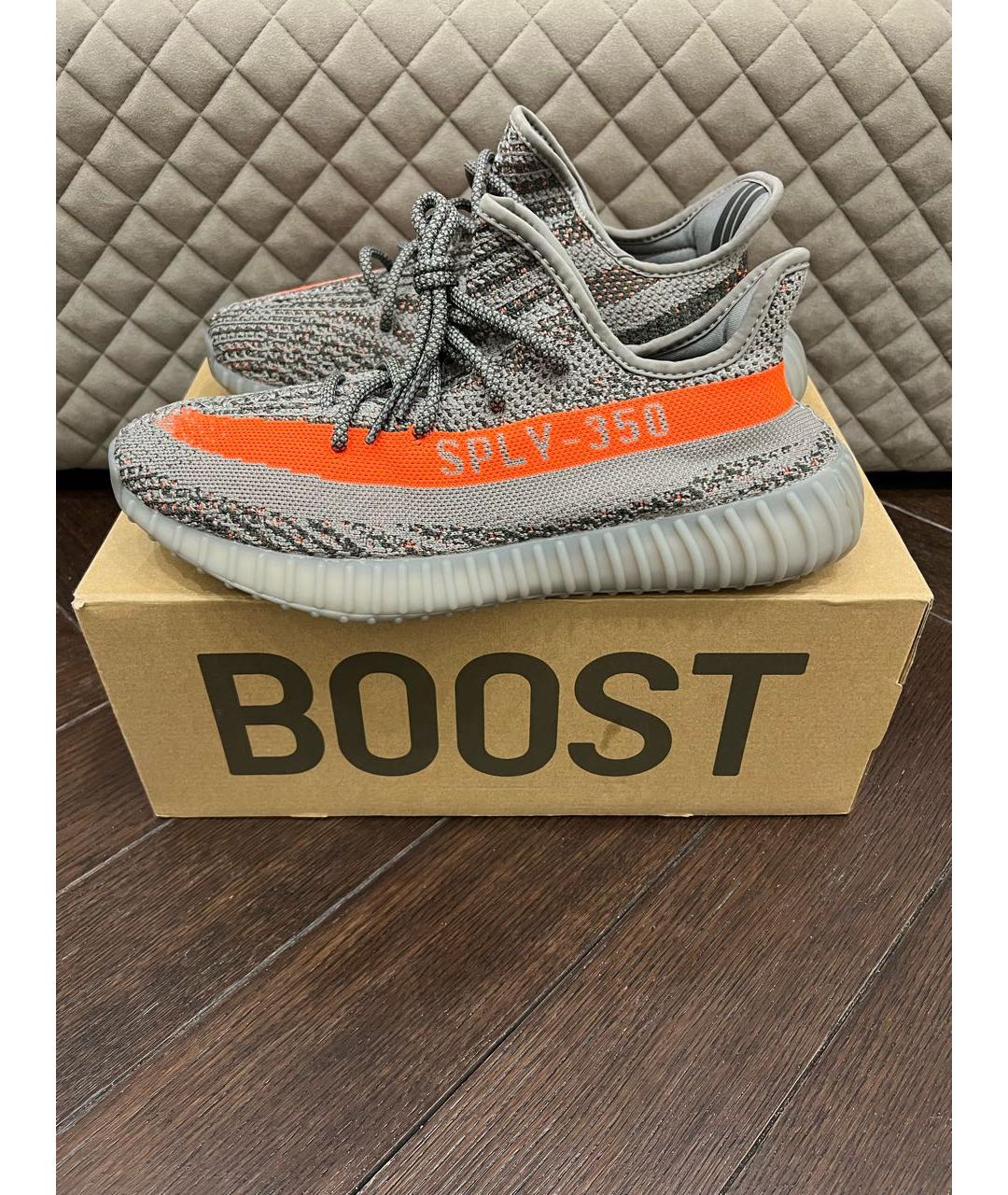 ADIDAS YEEZY Серые текстильные низкие кроссовки / кеды, фото 8