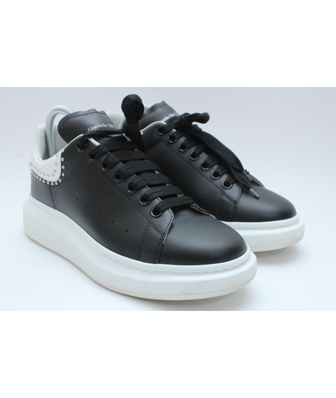 ALEXANDER MCQUEEN Черные кожаные низкие кроссовки / кеды, фото 2