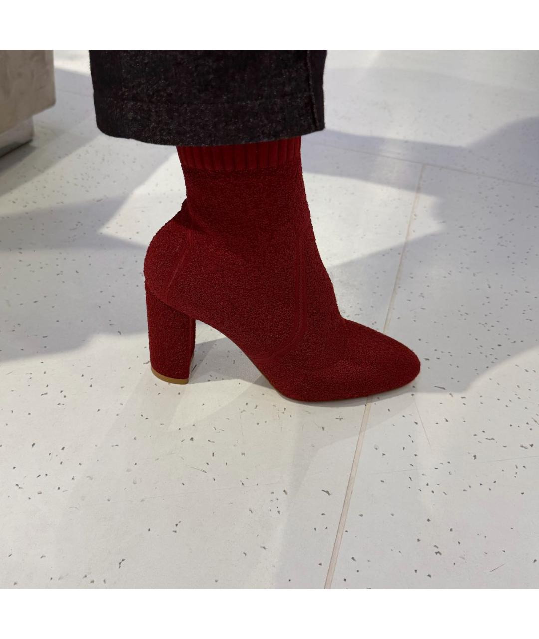 GIANVITO ROSSI Красные текстильные ботильоны, фото 6