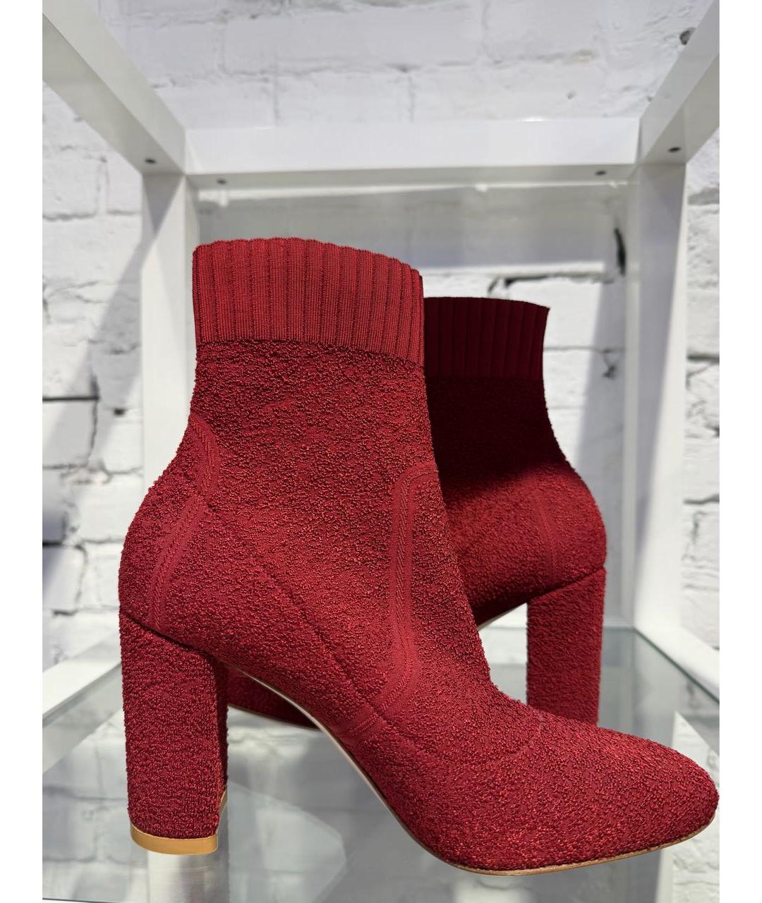 GIANVITO ROSSI Красные текстильные ботильоны, фото 3