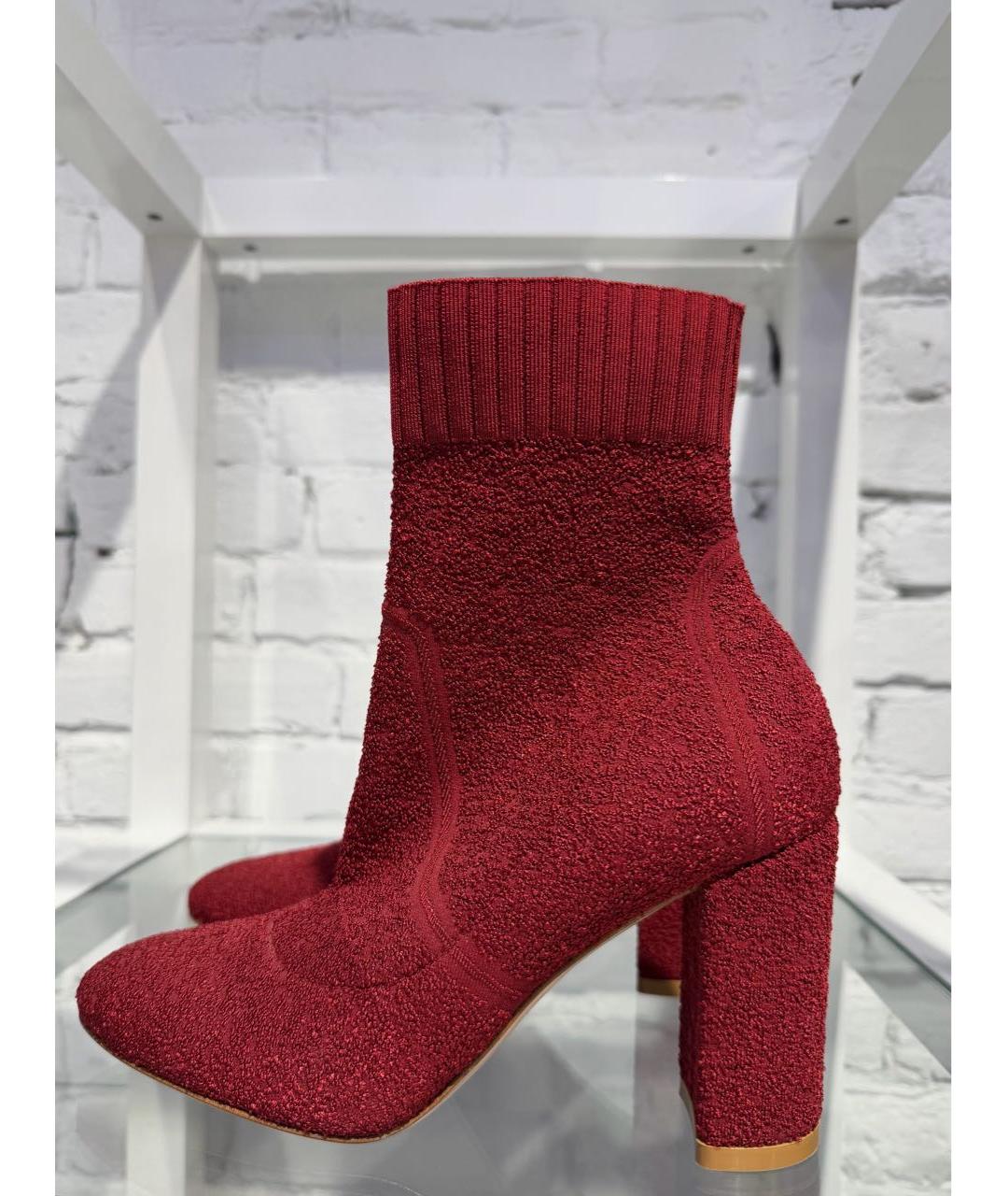 GIANVITO ROSSI Красные текстильные ботильоны, фото 5