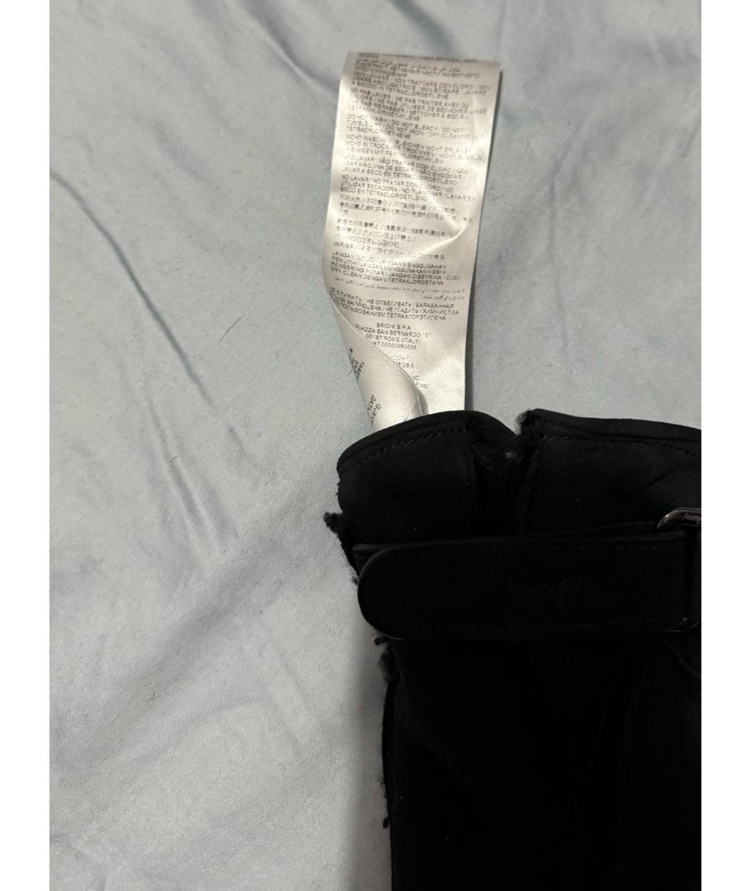 BRIONI Черные кожаные перчатки, фото 5