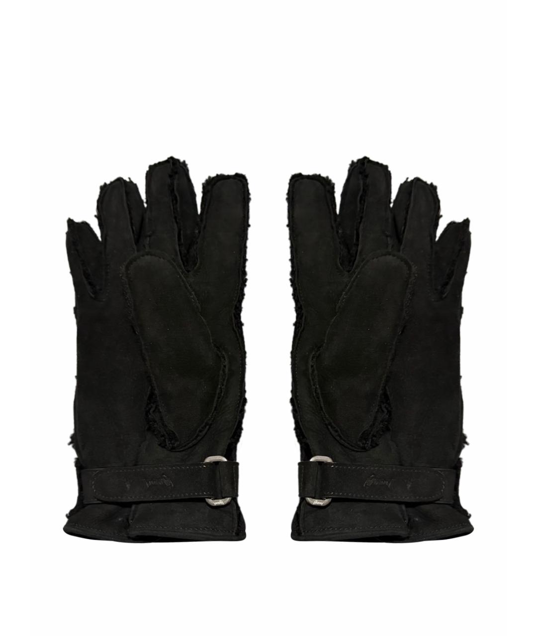 BRIONI Черные кожаные перчатки, фото 1