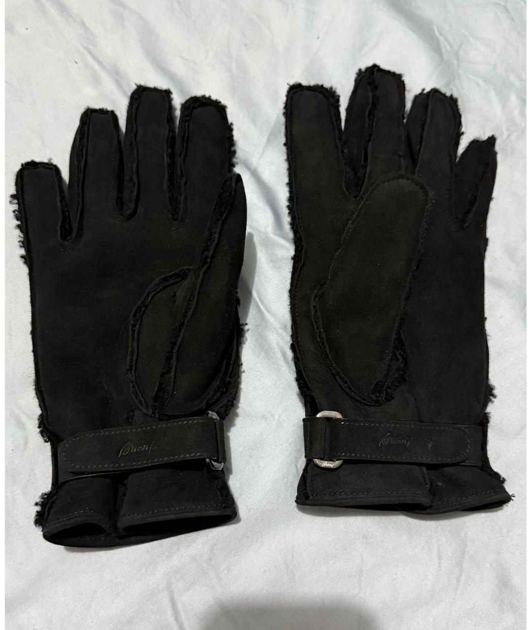 BRIONI Черные кожаные перчатки, фото 6