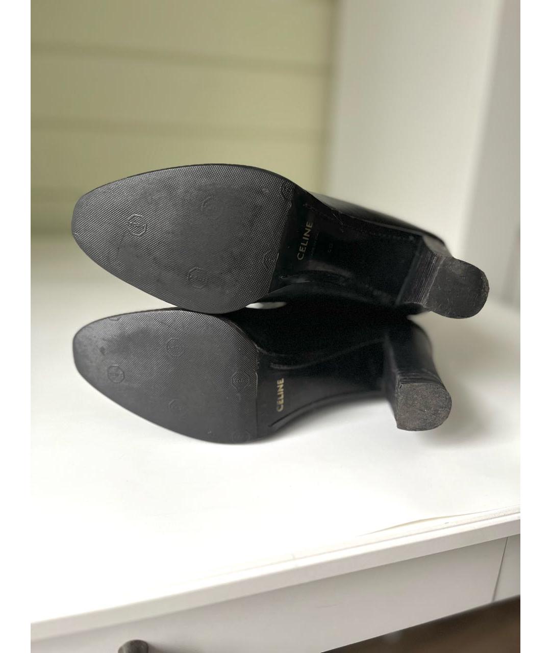 CELINE Черные кожаные сапоги, фото 6