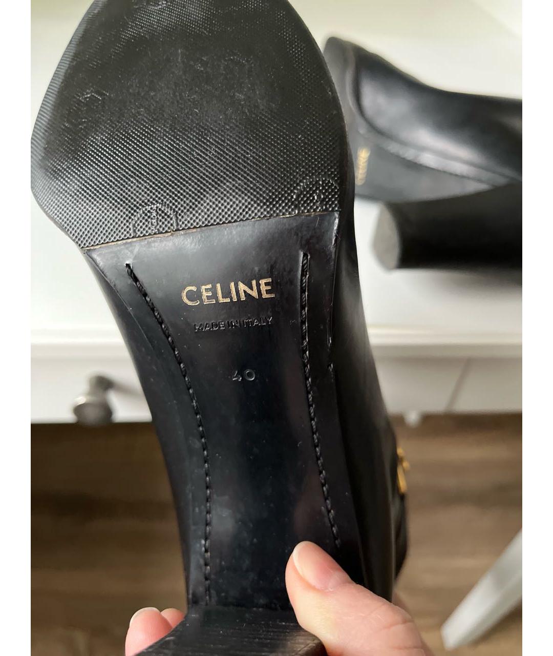 CELINE Черные кожаные сапоги, фото 7
