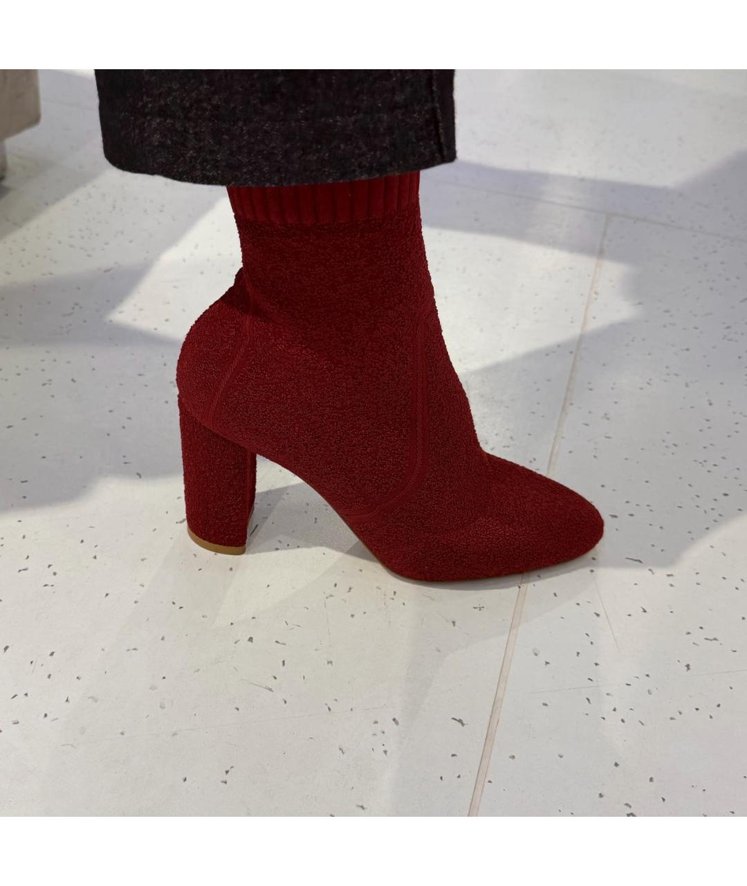 GIANVITO ROSSI Красные текстильные ботильоны, фото 2