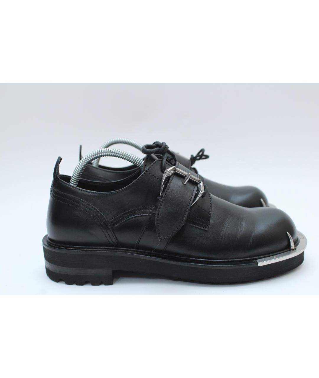 ROBERTO CAVALLI Черные кожаные туфли, фото 11