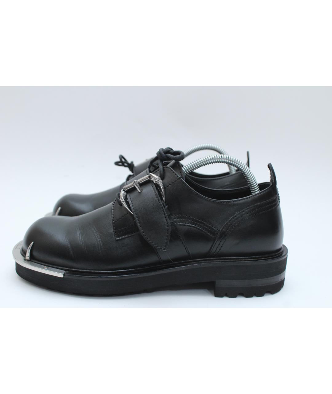 ROBERTO CAVALLI Черные кожаные туфли, фото 10