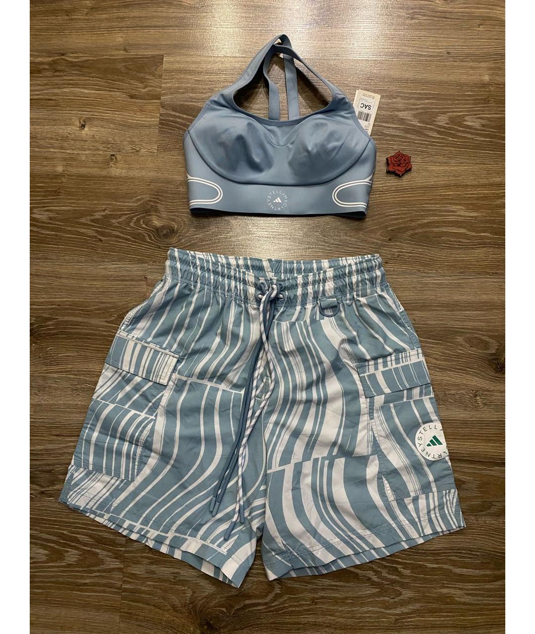 ADIDAS BY STELLA MCCARTNEY Голубые хлопковые шорты, фото 7