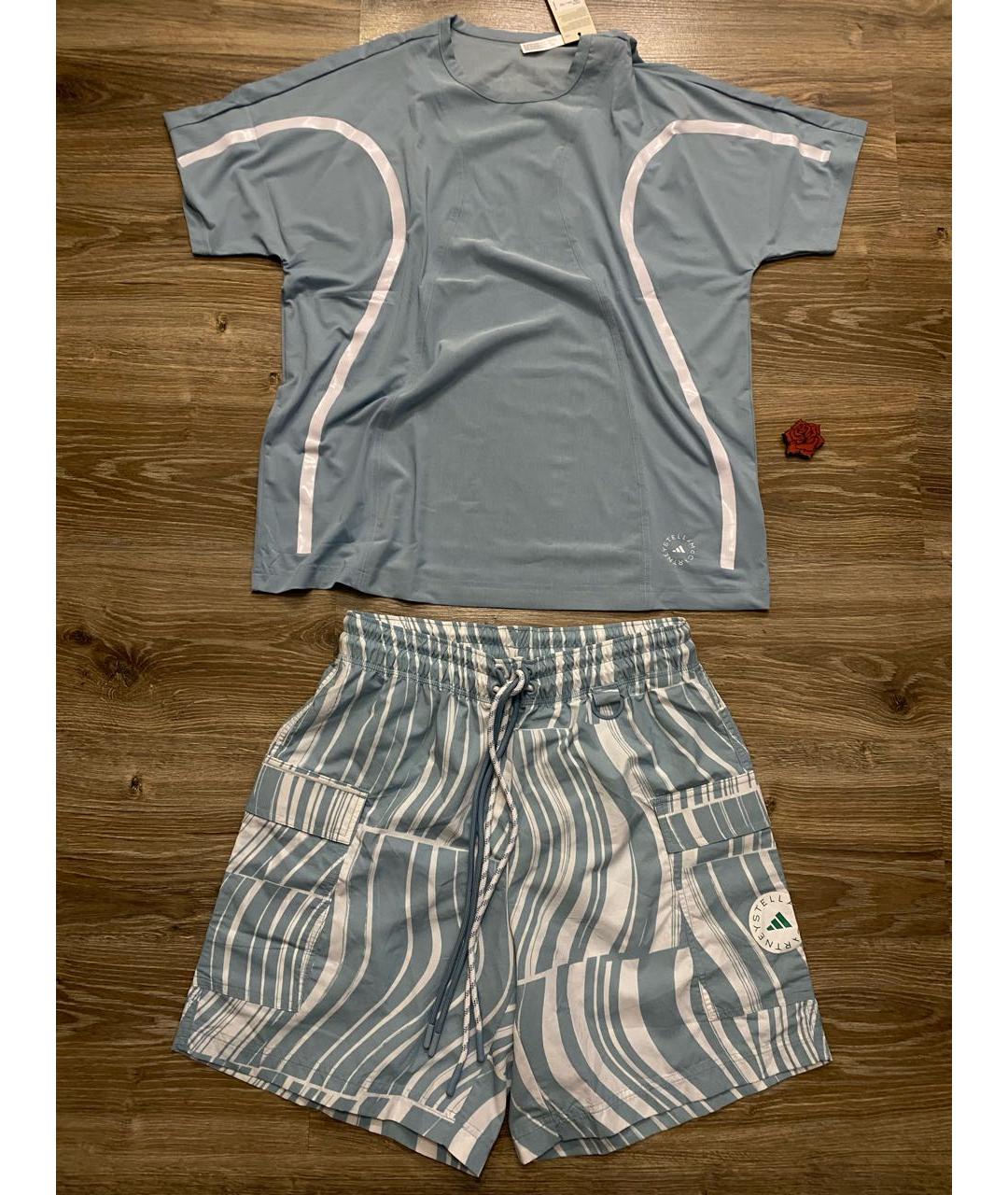 ADIDAS BY STELLA MCCARTNEY Голубые хлопковые шорты, фото 8