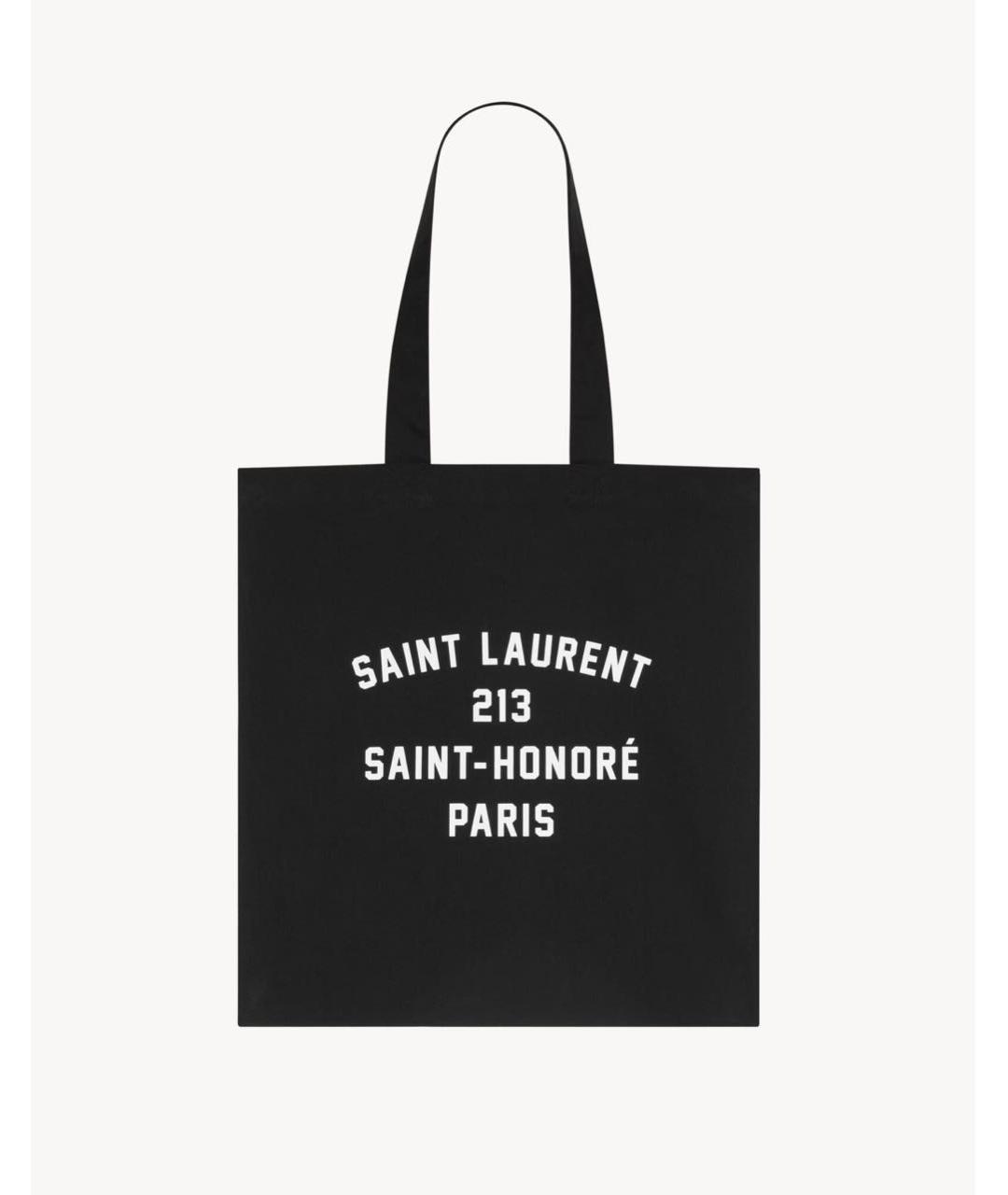 SAINT LAURENT Черная хлопковая сумка тоут, фото 8