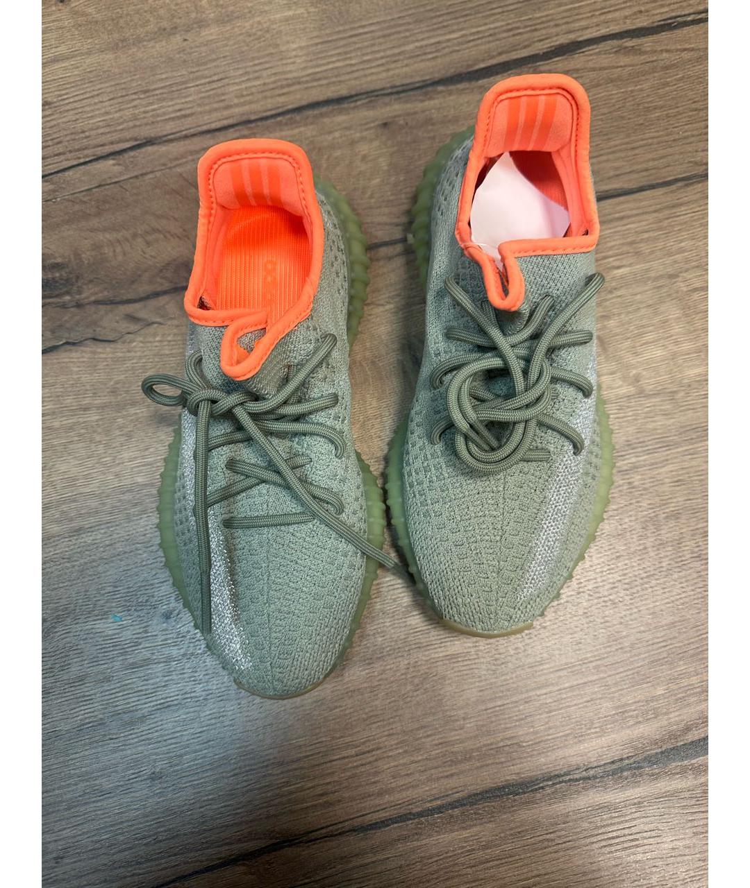 ADIDAS YEEZY Зеленые текстильные кроссовки, фото 3