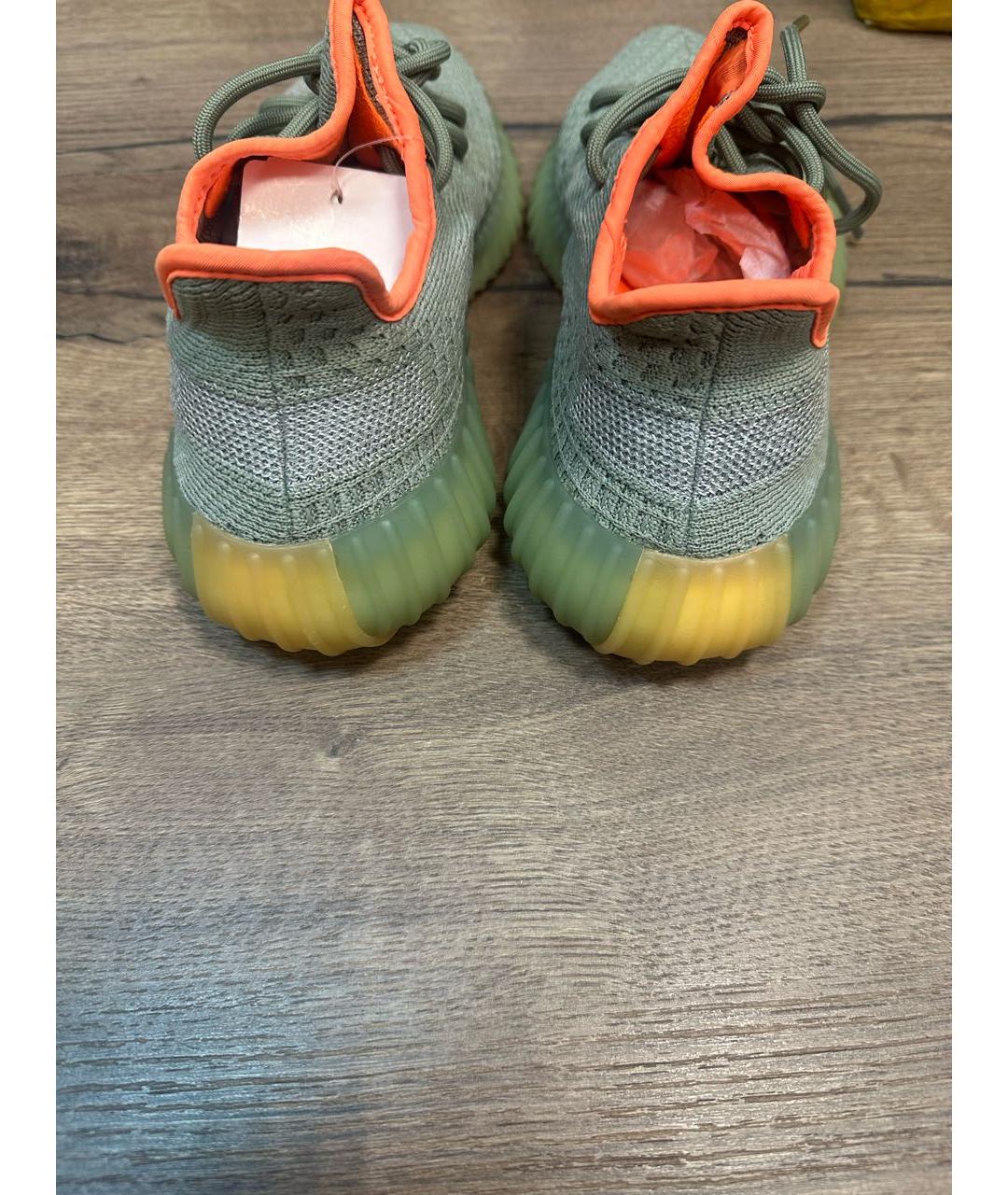 ADIDAS YEEZY Зеленые текстильные кроссовки, фото 4