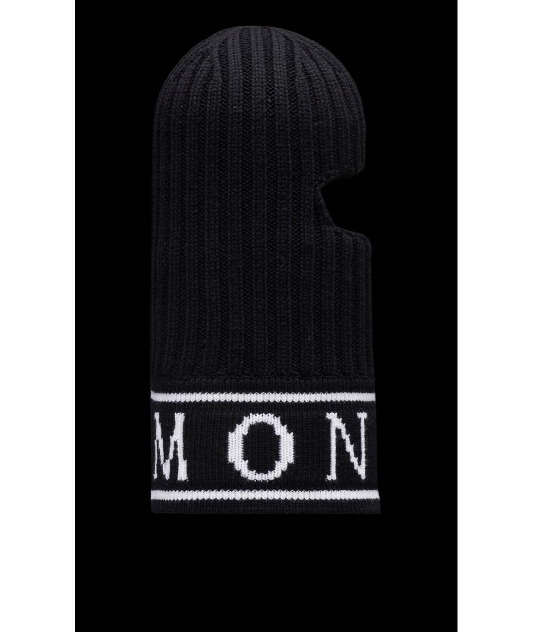 MONCLER Черная шерстяная шапка, фото 3